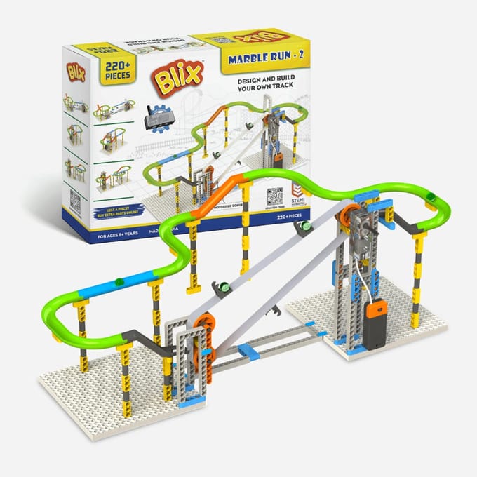 Blix Knikkerbaan STEM Bouwset – Knikkerbaan Bouwpakket – Constructiespeelgoed – Technisch Speelgoed – 8+ Jaar