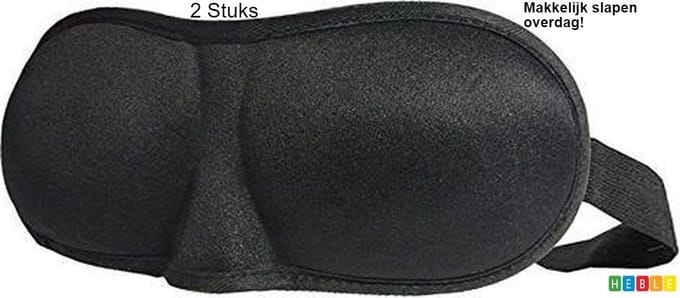 *** 2 Stuks Luxe 3D-Slaapmasker - Reizen - Zwart - Slapen - van Heble® ***