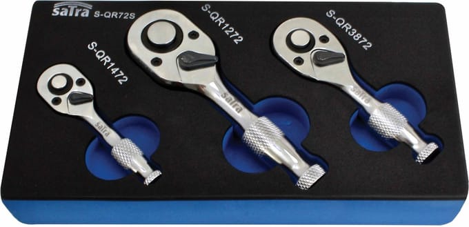Stubby ratel set - 3 delig - Mini ratels - 1/2, 3/8 en 1/4 duims - SATRA