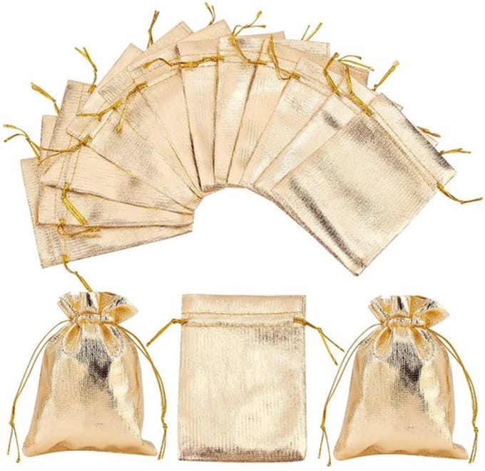 Allecto - Organza Zakjes - Sieraden Opslag - Gouden Kleur - Bruiloft