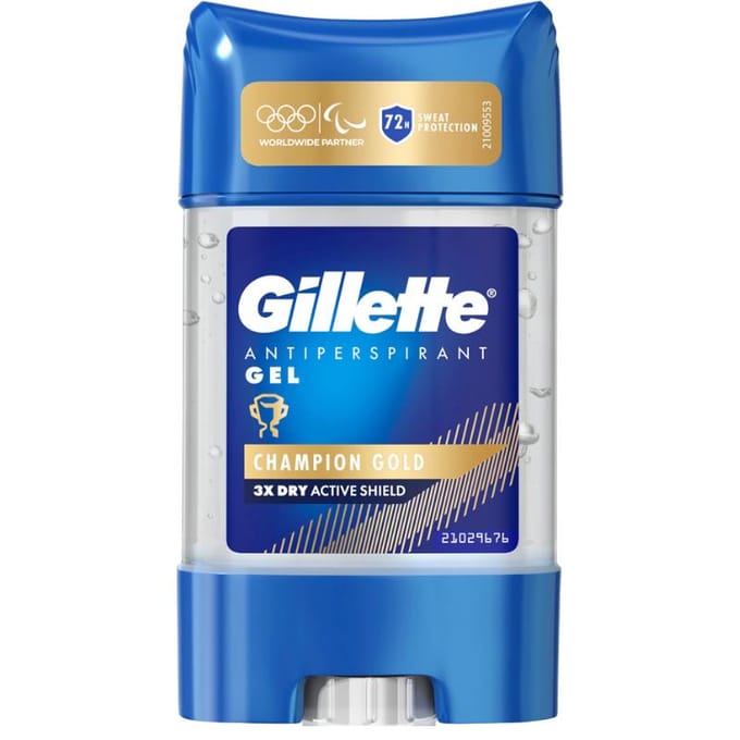 Gillette Champion Gold Stick Gel Antiperspirant 72H pour Hommes 70ML