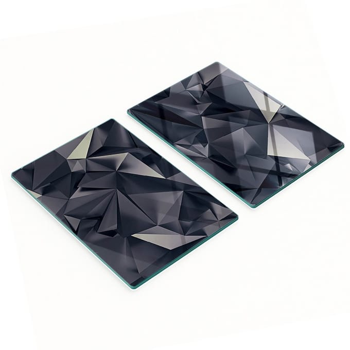Multifunctionele decoratieve glazen keukenplanken, abstract ontwerp, 2x40x52 cm
