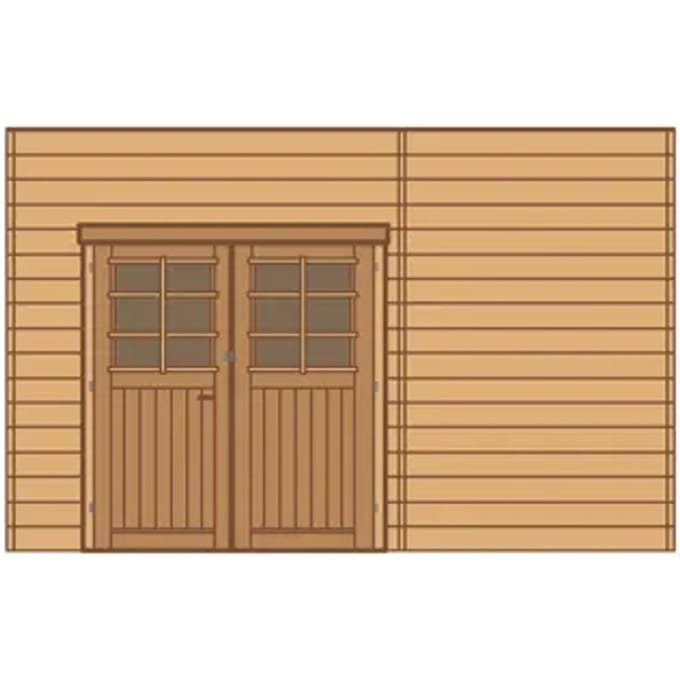 Solid Voorwand Dubbele Deur Links Hout 390cm