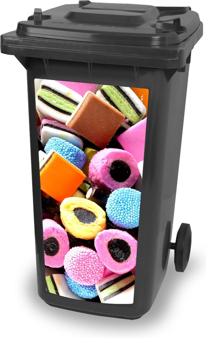 Container sticker - Engelse drop - kliko sticker - afvalbak stickers - vuilnisbak - CoverArt