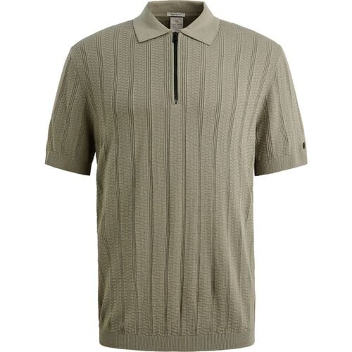 T-shirt Korte Mouw Cast Iron Half-Zip Polo Structure Groen