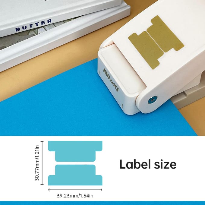 KWtrio BQJ04 Tab Punch Losbladige scheidingslijn DIY Index Sticker Label Puncher Divider Papier Punch wit