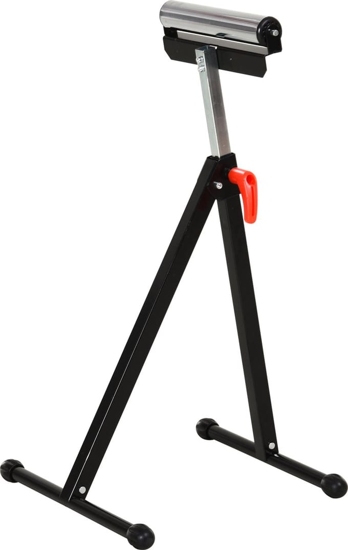 HOMCOM-Rollenständer-Metall-44L x 50B x 68-110H cm-Schwarz+Silber