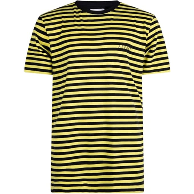 Aspact Stripe Tee Black/yellow Größe: S | Bedruckte T-Shirts Outlet | Herren | Schwarz