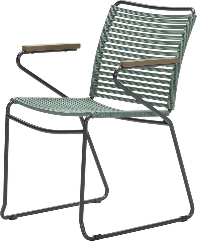 Garden Impressions Antibes dining stoel - teaklook - carbon black/ mossgreen