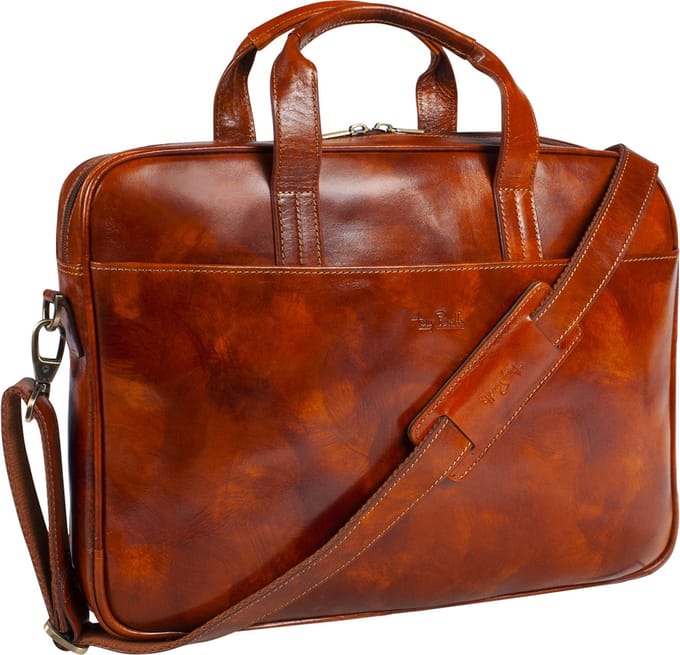 Tony Perotti Laptoptas van Gogh 14 inch 1-vaks, Cognac