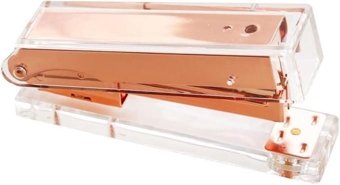 Desktop nietmachine - Kantoor nietmachine - Documenten binden - Arbeidsbesparend ontwerp - 125 x 65 mm - Rosé Goud