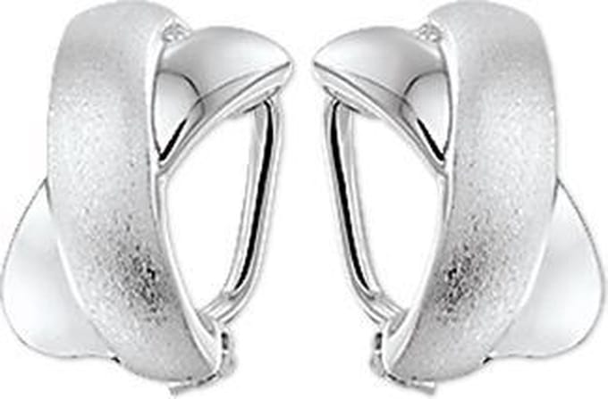 The Jewelry Collection Oorclips Poli/mat - Zilver