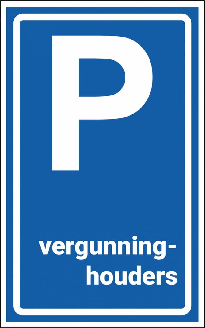 Vergunninghouders sticker, E9 200 x 125 mm