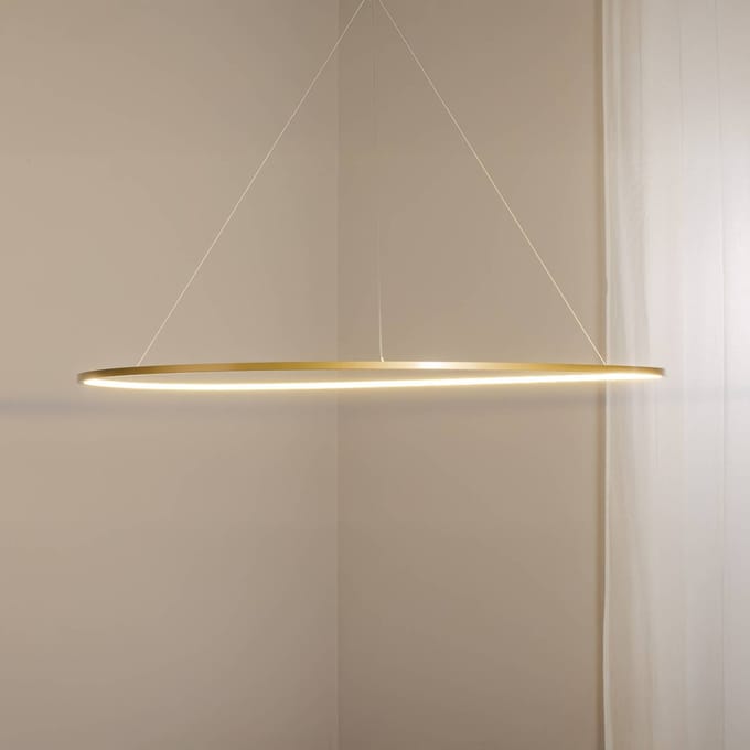 Milagro Lighting LED hanglamp Saturno, Ø 120 cm, goudkleurig, 1-lamp, 4.000 K