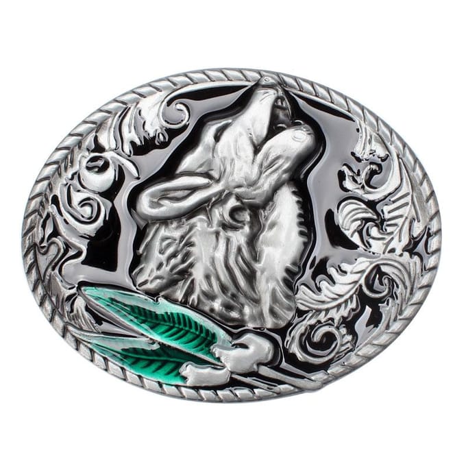 Western Wolf legering riemgesp gray