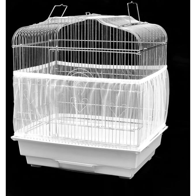 Vogelkooi Accessoire Machinewasbaar Luchtig Mesh Net Stof Hoes Zaadvanger Beschermer (Wit) M gray
