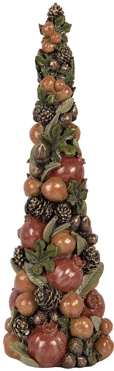 Clayre & Eef Kerstdecoratie Beeld Kerstboom Ø 12x37 cm Bruin Kunststof