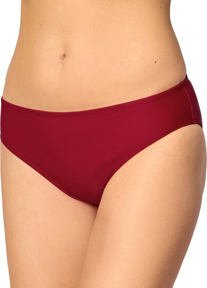 Merry Style Dames Zwembroek - Bikinibroekje - Elastische tailleband - Polyamide & Elastaan – Wijn rood (4222) – 42 - MS-VR-Brief-1