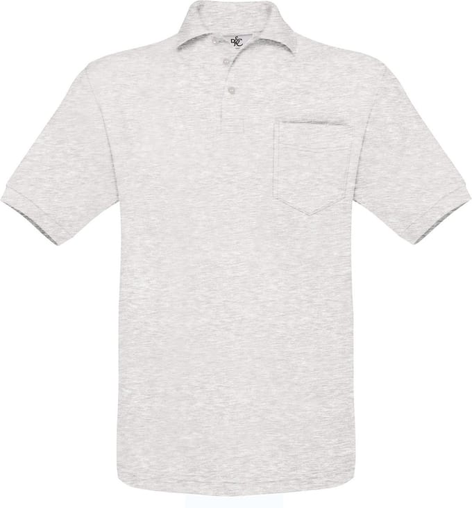 Unisex Polo Safran Pocket merk B&C Grijs maat M