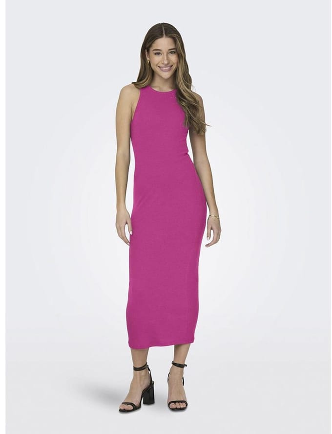 Only Betty Mouwloze Midi-jurk Roze L Vrouw