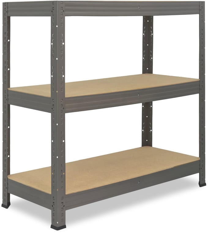 Shelfplaza PRO metalen stellingkast - 90x45x30 cm - grijs - 3 planken