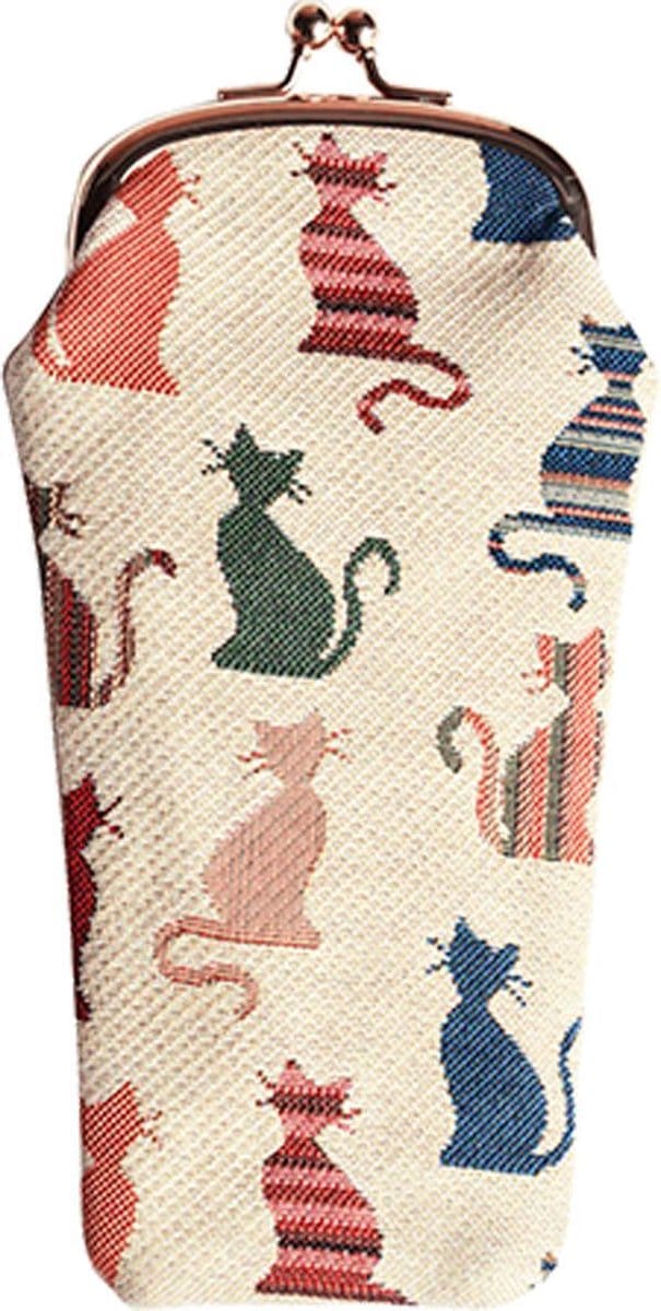 Signare Brillenhouder Cheeky Cat | Kat | Katten | Brillenkoker | Gobelinstof