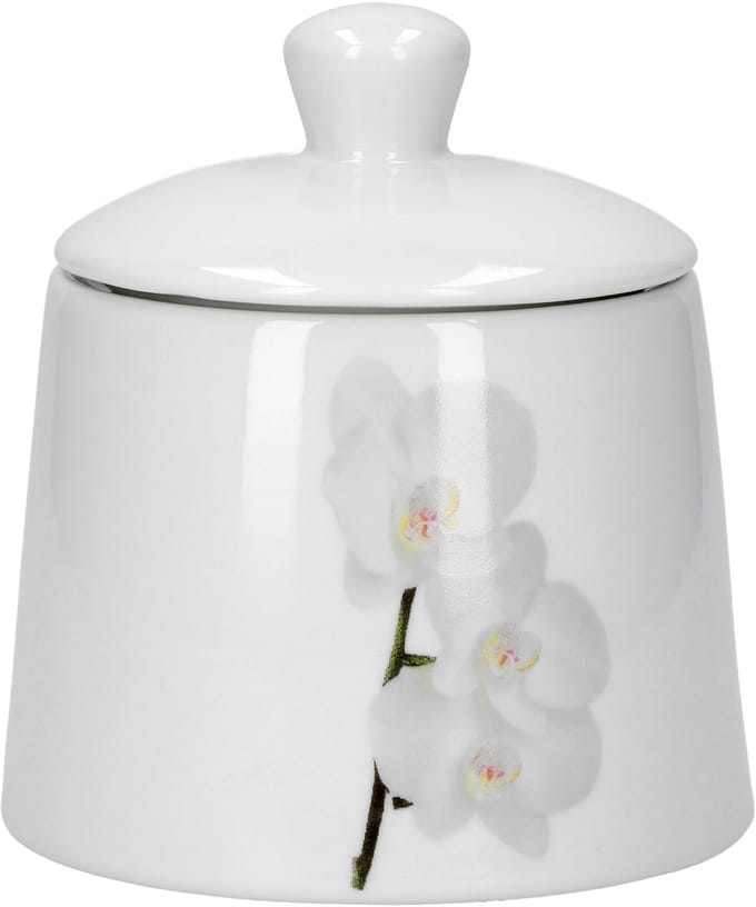Suikerpotje Vanda witte orchidee 28cl