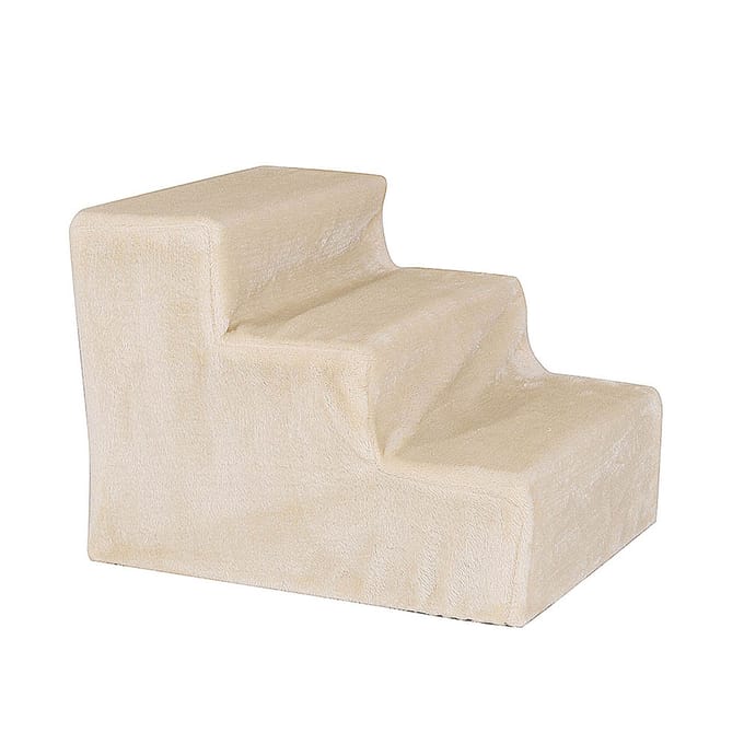 lionto hondentrap, gewrichtsvriendelijk, stabiel & met pluche hoes, beige