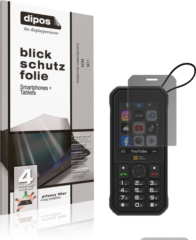 dipos – Matte Privacy Screenprotector geschikt voor AGM M11 | Anti-Spy Beschermfolie