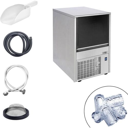 GGM Gastro IJsblokjesmachine - holle cilinder - 19 kg/24 h zilver