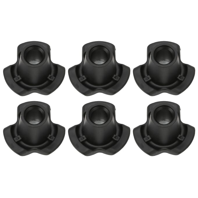 6 stuks Krukvoetdoppen Antislip Krukbeenpunten voor Wandelstok Kruk Stoelen 16mm black