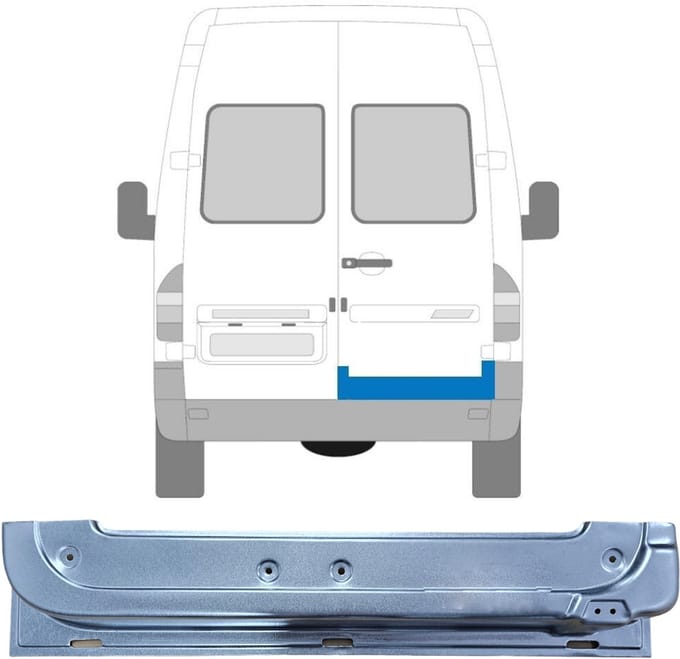 Reparatie plaatwerk achterste deuren voor Mercedes Sprinter 1995-2006 / Rechts
