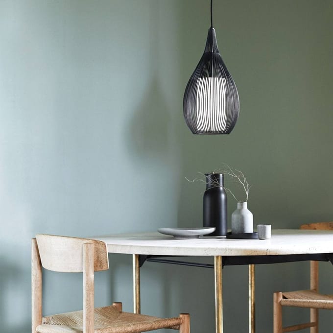 Beacon Lighting Beacon hanglamp Solis, zwart, metaal, glas, Ø 19 cm