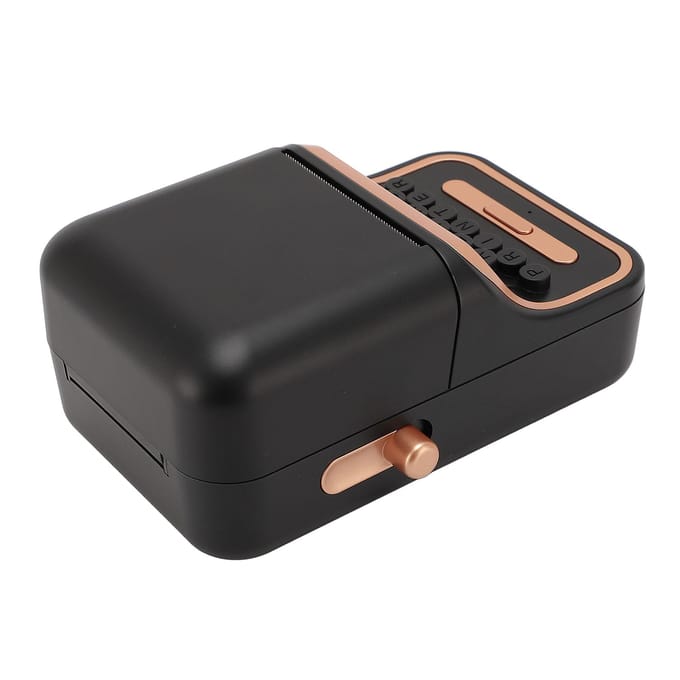 Retro Labelprinter 1000mAh Batterij Opladen Thermisch Draagbaar Bluetooth 5.0 Inktloze Labelprinter black