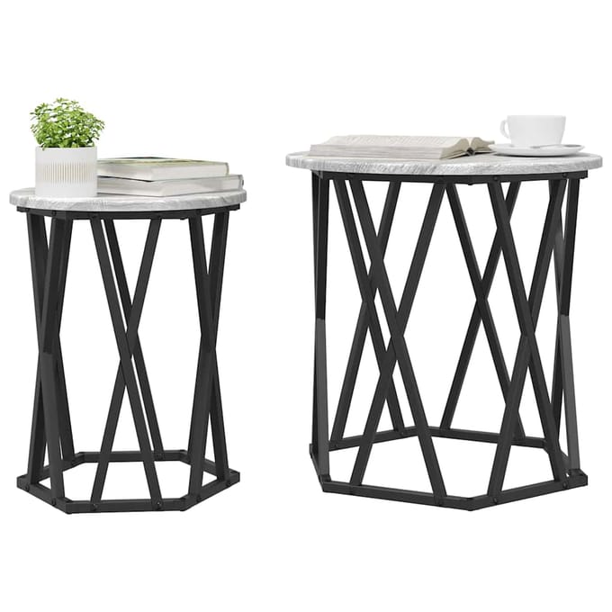 vidaXL - Salontafel - 2 - st - Grijs - Sonoma - 50 - x - 50 - x - 50 - cm