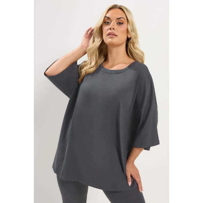 Yours Houtskoolgrijs Oversized Boxy Tshirt Size 42