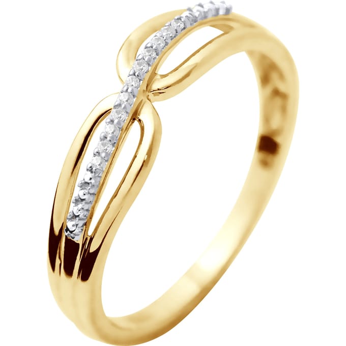 Wave Alliance Diamonds 0.030 Cts Yellow Gold
