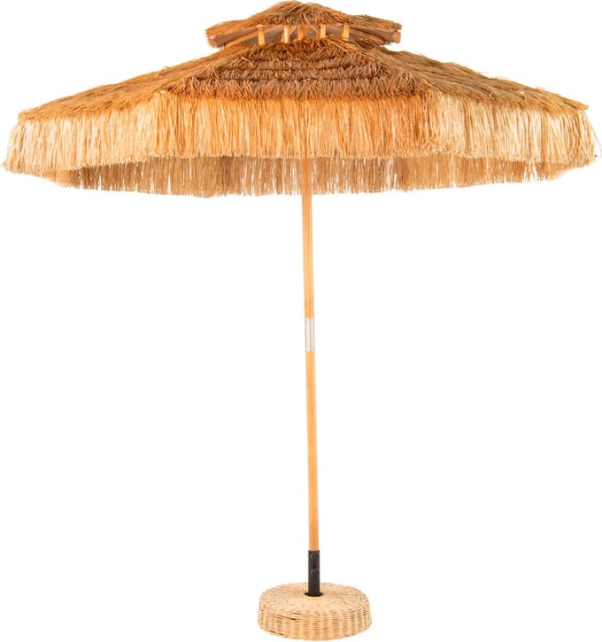 Rieten Raffia Parasol - Exotische Parasol - Kunst Riet - 270 cm