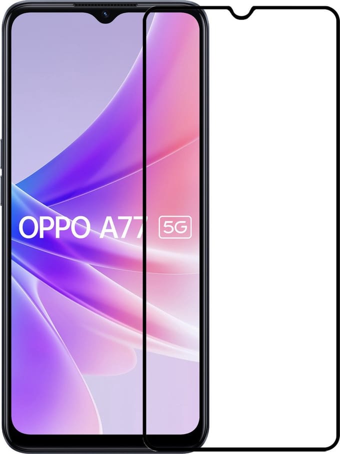 Screenprotector Geschikt voor OPPO A77 - Full Cover - Beschermglas - Gehard Glas - Tempered Glass - Screen Protector