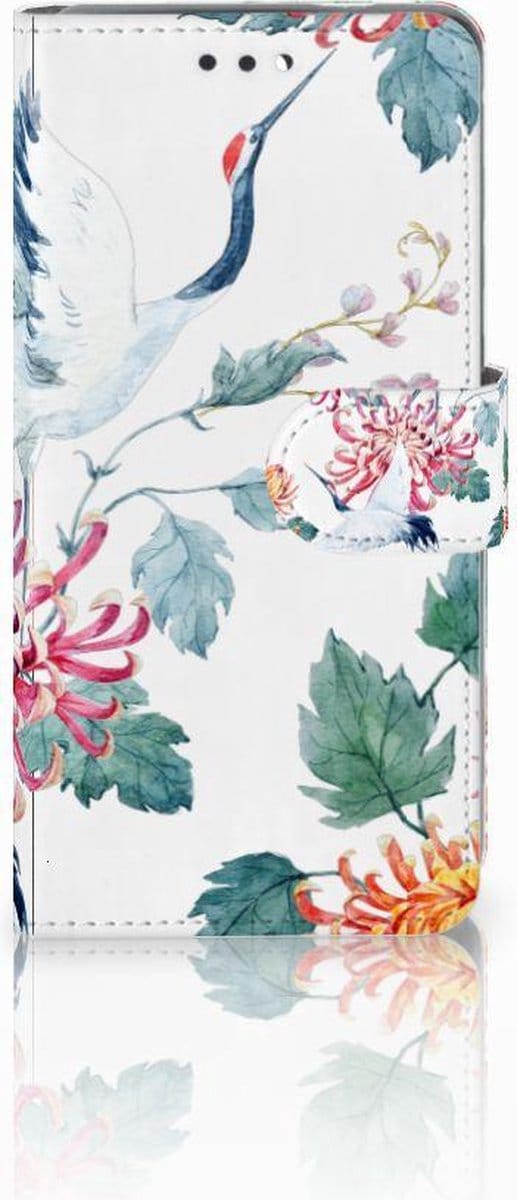 Nokia 3.1 (2018) Telefoonhoesje met Pasjes Bird Flowers