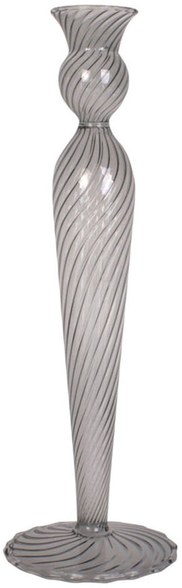 Kandelaar - Glas Swirl Zwart Groot