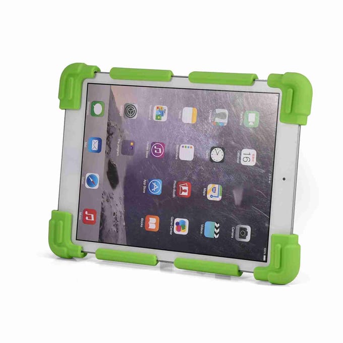 Protection Universelle Réglable en Silicone pour Tablette iPad Samsung Lenovo (Vert 8,9-12 ) noir