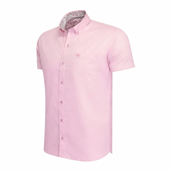 Cappuccino Italia - Heren Overhemden Toscana Stretch - Roze - Maat XL
