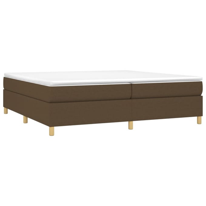 vidaXL - Boxspring - bed - stof - donkerbruin - 200x200 - cm