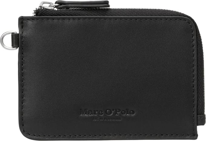 Marc O'Polo Leren Kaarthouder Tuure Zip Wallet Black Zwart