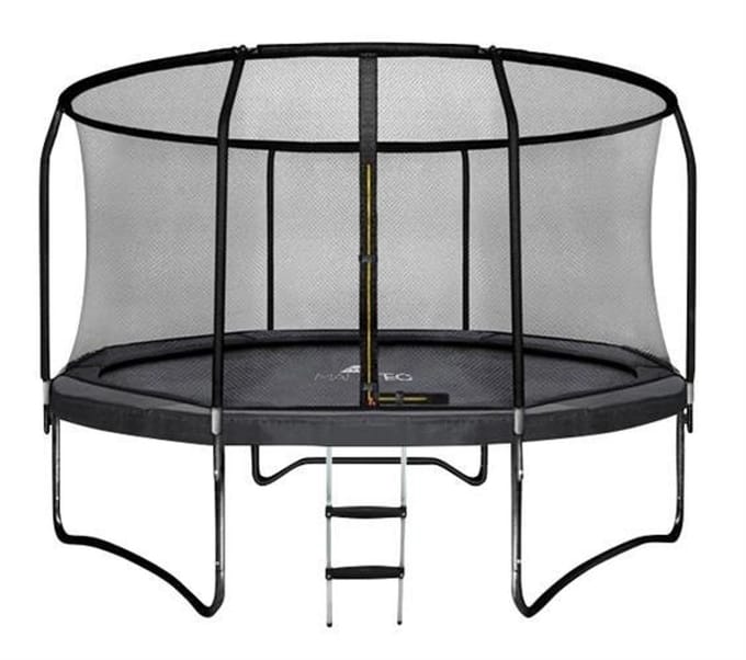 Trampoline met veiligheidsnet en ladder - 244 cm - Zwart - Stevige metalen structuur
