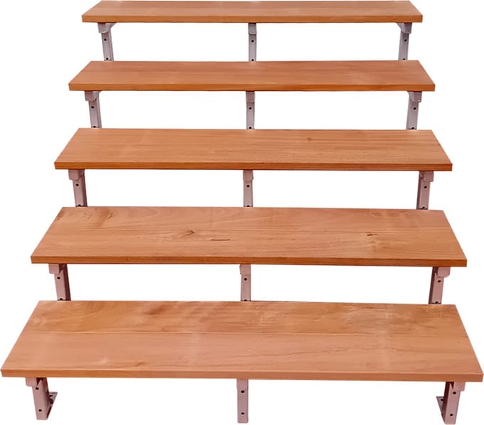 BALI Stalen buitentrap H88cm - 5 treden hardhout - breedte 120cm