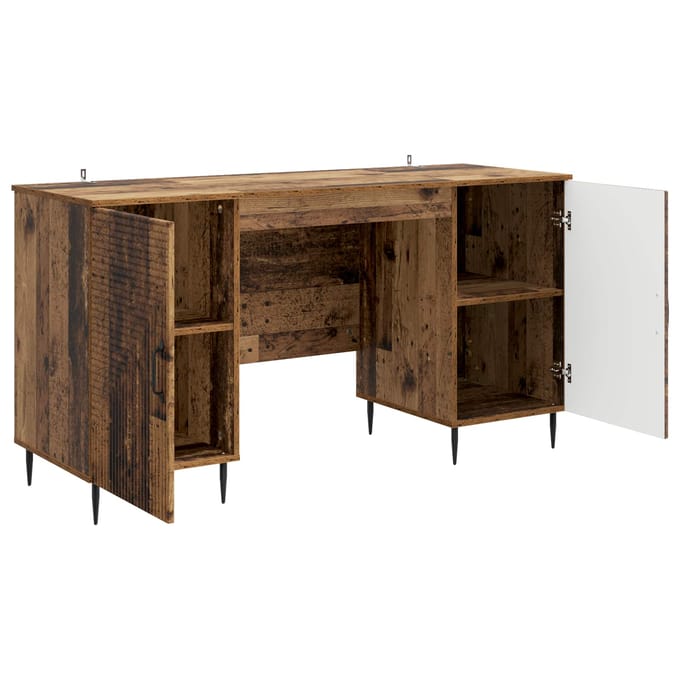 vidaXL - Bureau - Oud - hout - 142,5 - x - 50 - x - 75 - cm - Bewerkt - hout