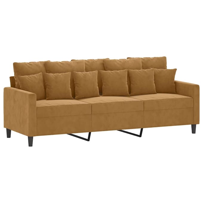 vidaXL - 4-delige - Loungeset - met - kussens - fluweel - bruin
