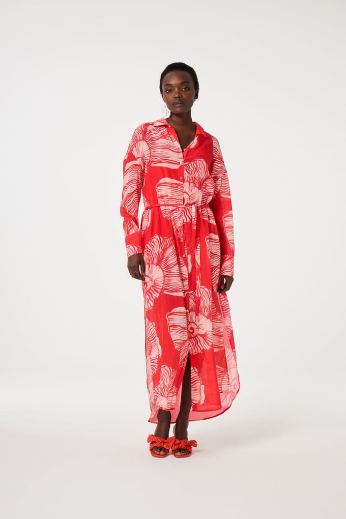 Fabienne Chapot Denis Dress Warm White/tropical Maat: 34 | Maxi Jurken Outlet | Dames | Wit